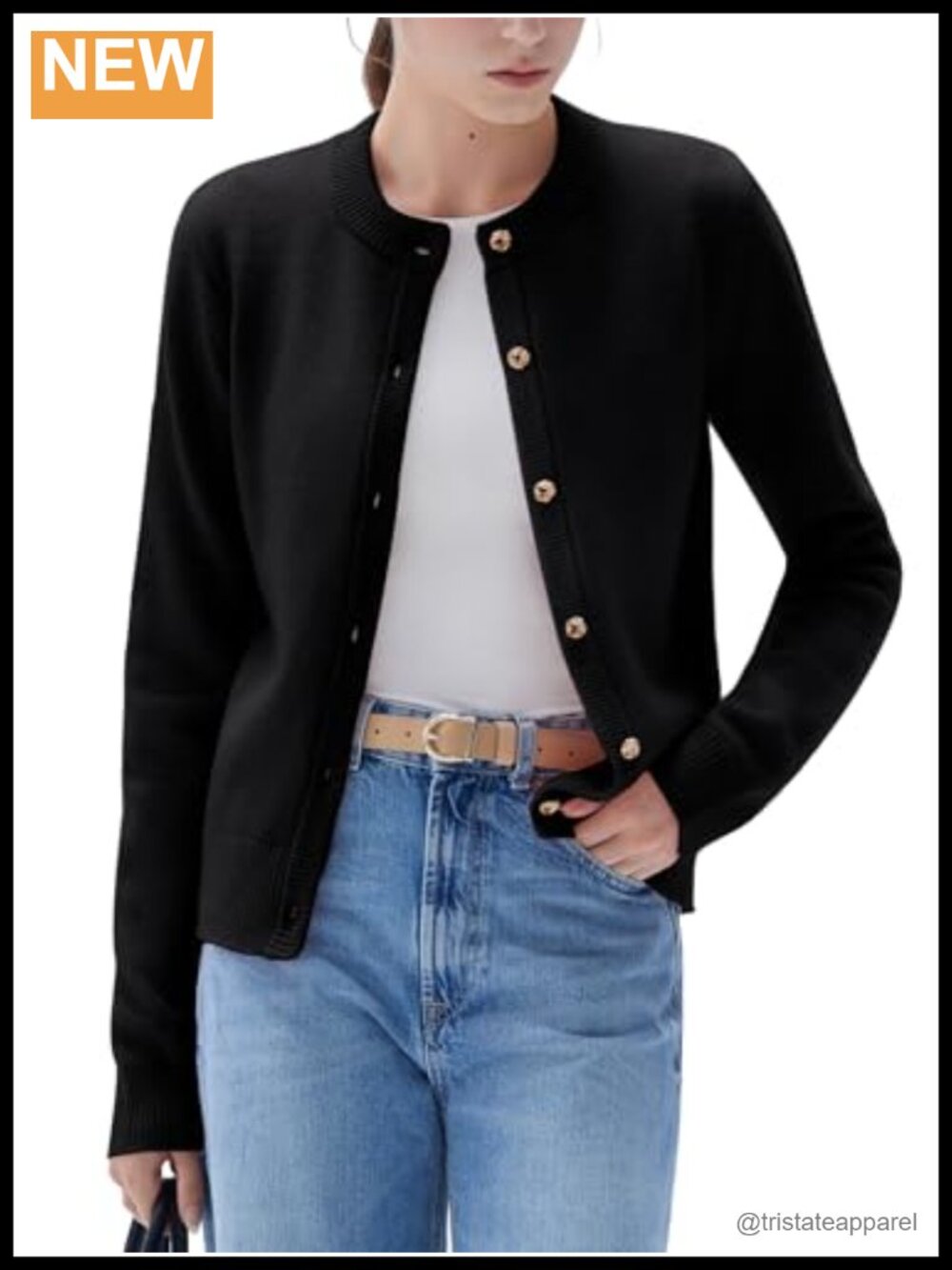 Cashmere Blend Chunky Button Up Cardigan Cropped Sweater